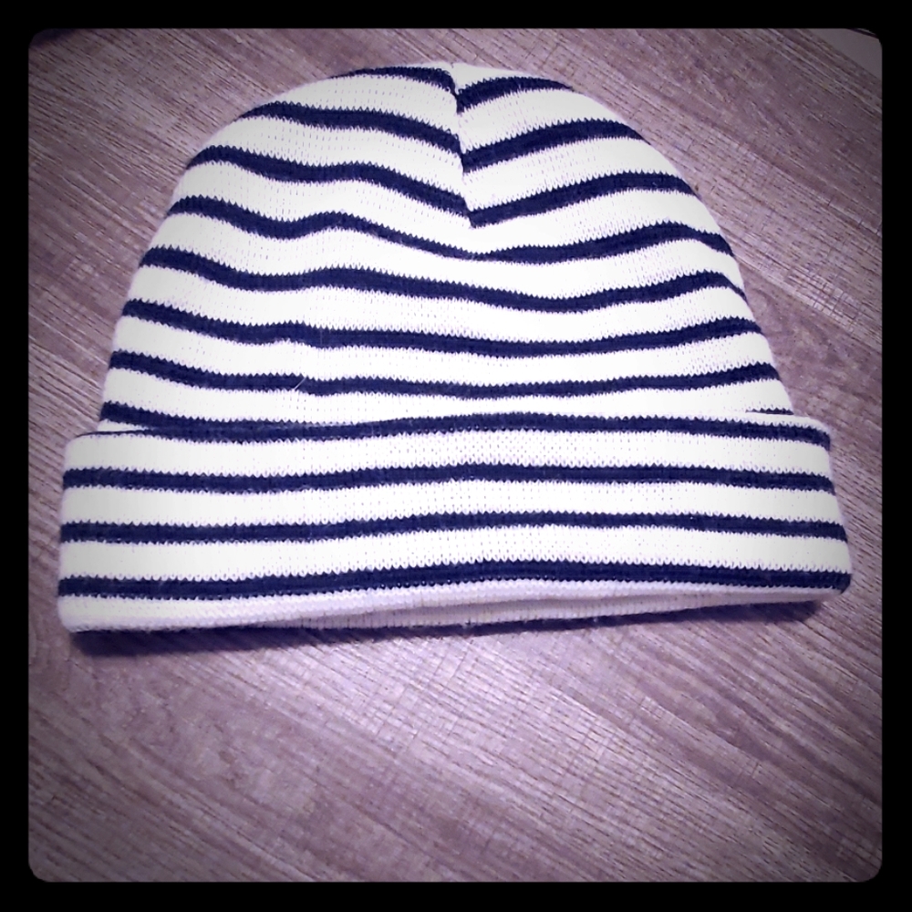 Beanie White  & Dark Blue